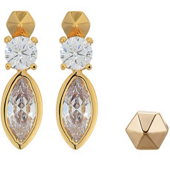 ALLSAINTS Gold Tone Stud Earrings Set - Picture 2 of 5